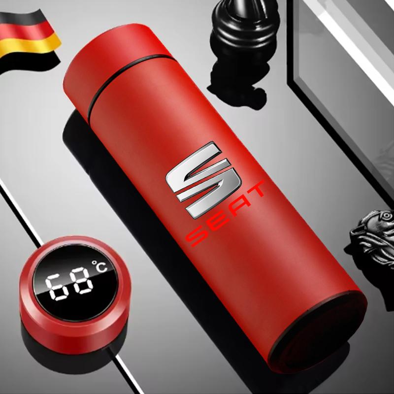 wszp1 LED Thermos Cup Temperature Display Stainless Steel Give Gifts For Seat Leon 5f Ibiza 6l 6j Leon 1p Cushion Altea Xl Accessories