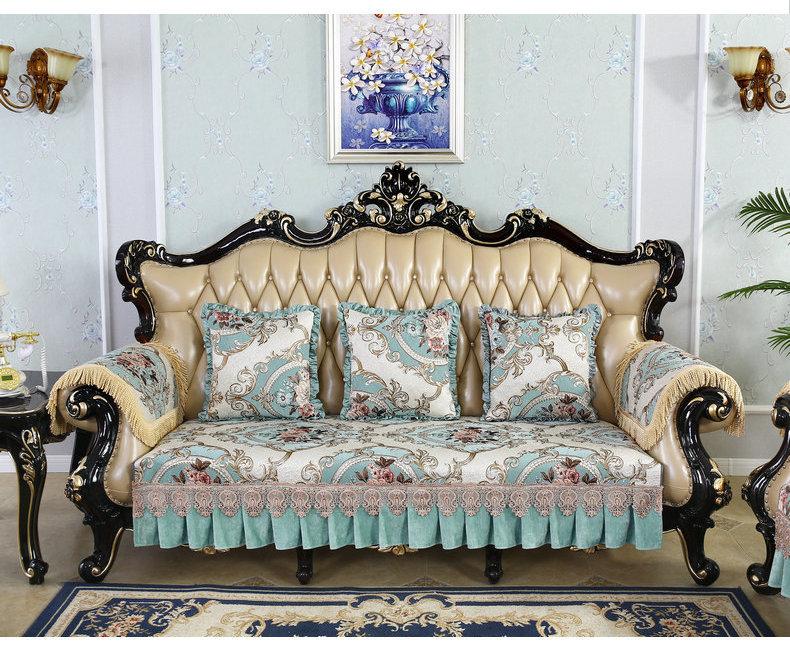 Europäische Vintage Jacquard Sofabezüge Rutschfeste Vier Jahreszeiten Universelle Luxus-Schonbezüge Möbelschutz Sektionaler Couchbezug