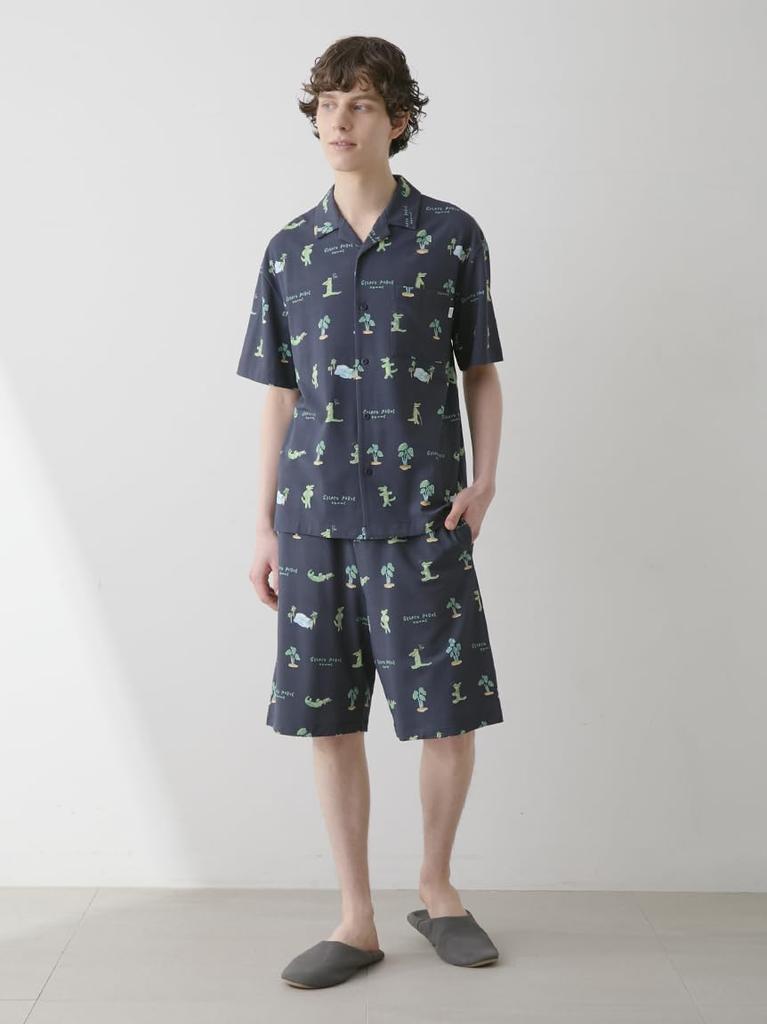 Gelato Pique HOMME Crocodile Print Shorts PHCP252913 NVY Men's