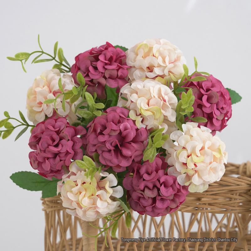 Künstliche Hortensien Seidenblumen für Hochzeitsbogen, Heimdekoration & Wandaccessoires