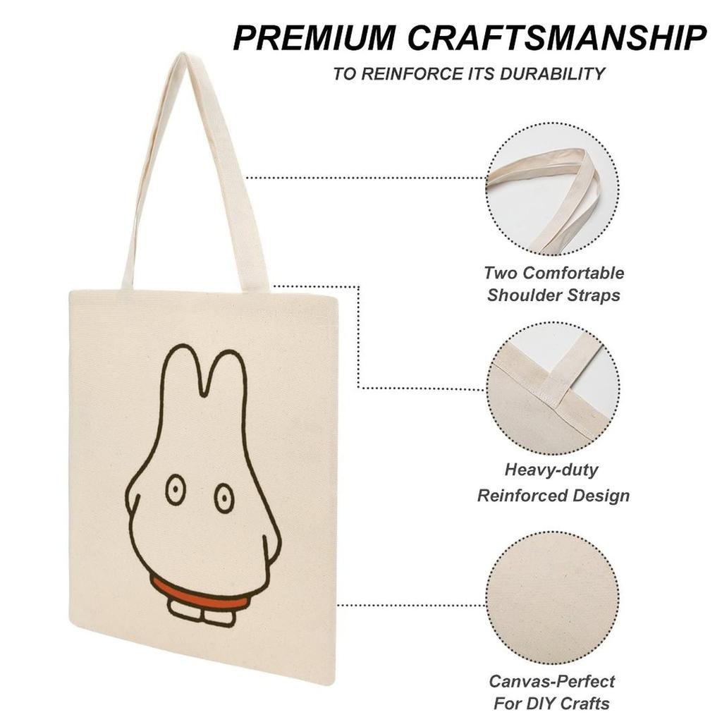 JMI Miffy Tote Bag, Large Capacity, Durable, Green, 38x41cm, Women's