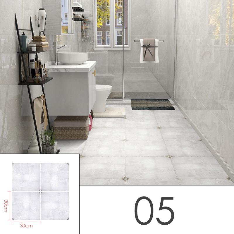 8Pcs Wall Sticker Self Adhesive Tiles Waterproof PVC Floor Stickers Marble Bathroom Ground Wallpapers Bedroom Retro Tile Sticker