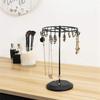 M-Modern-13.3 Inch Black Metal Rotating Jewelry Stand Organizer For Necklaces And Bracelets