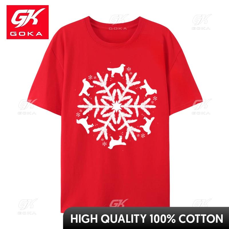 Christmas Golden Retriever Snowflake Golden Retriever T Shirts Graphic TShirt Streetwear 100 Cotton Comfy Tops Shirts S