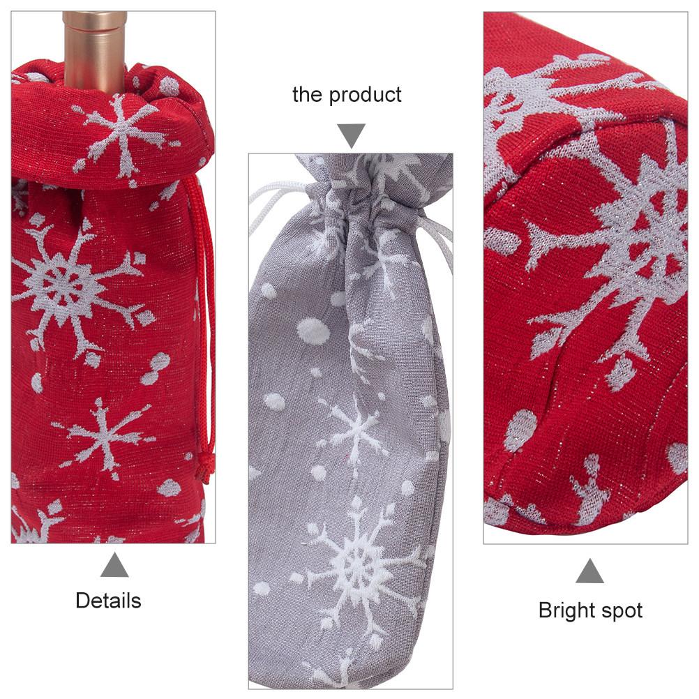 

2 Pcs Christmas Decoration Bottle Bags Festive Snowflake Cover Chistmas Fabric Sweater Wrap Decorative Covers other