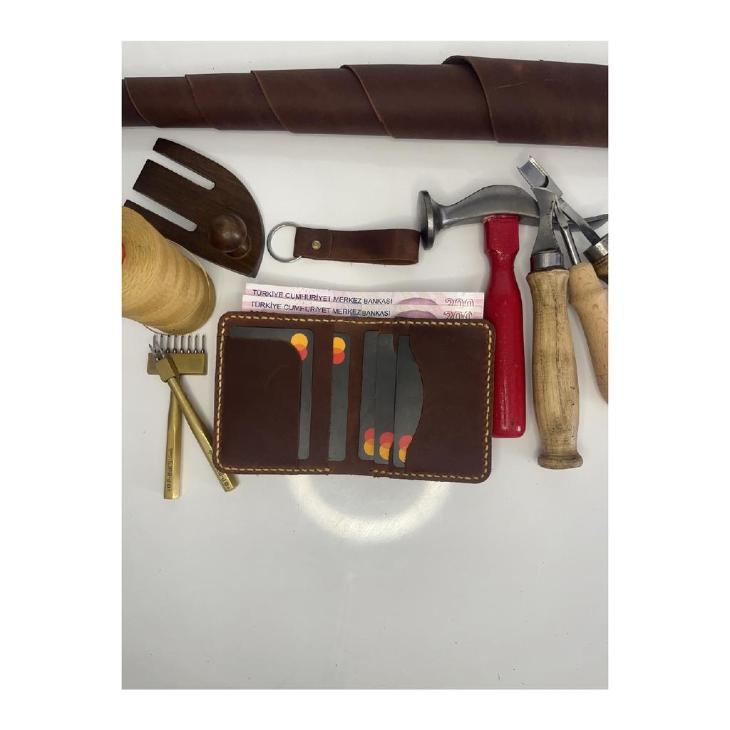 Echtleder-Geldbörse mit Karten- und Bargeldfach – personalisierter Namensdruck (SchlüsselanhängerGeschenk)