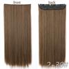 MERISIHAIR Women Fashion Long Straight Synthetic Fiber Hair Extensions 5 Clips Invisible Hairpiece for Daily Wear