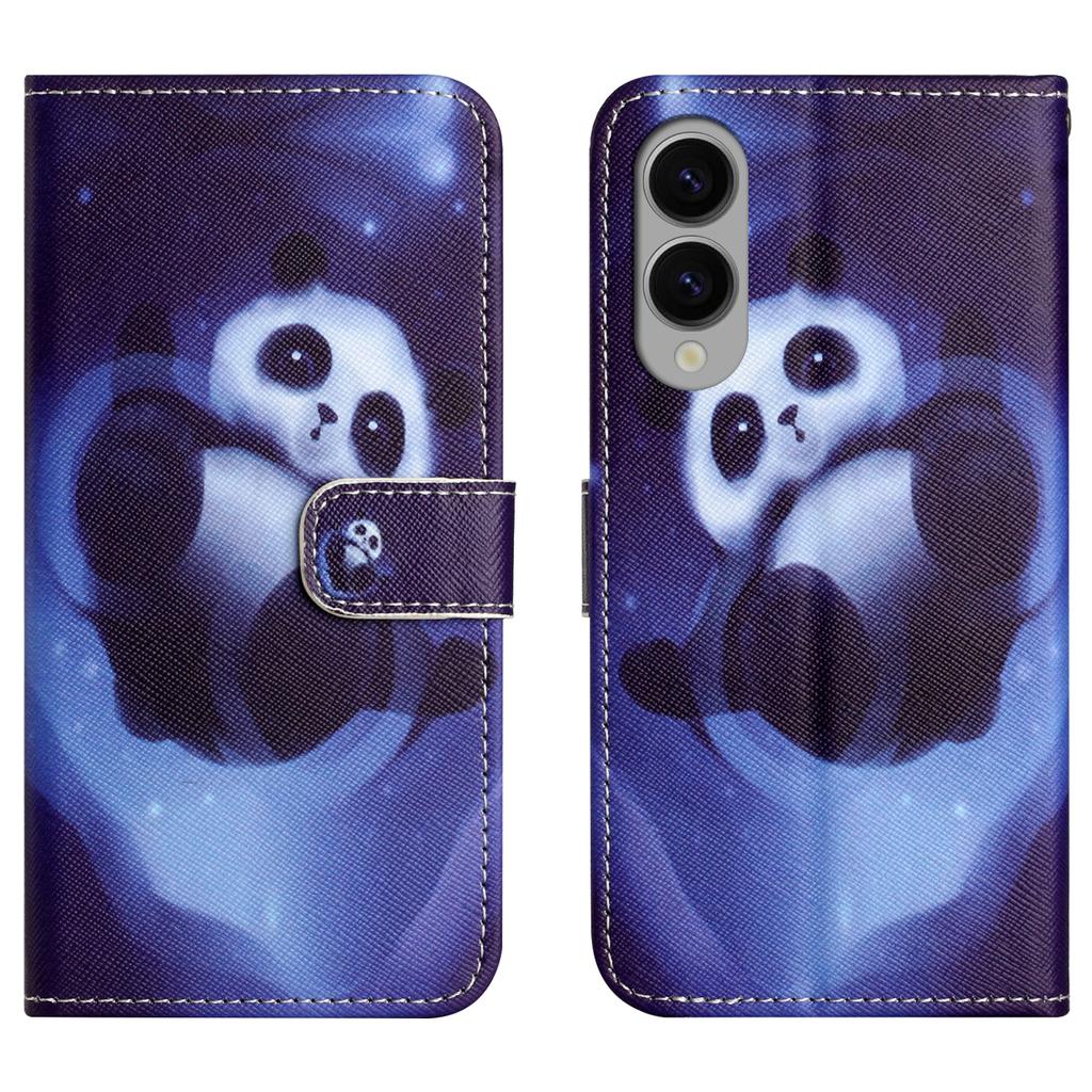 For Samsung Galaxy S25 Edge Case Pattern Print PU Leather Wallet Phone Cover Cross Texture