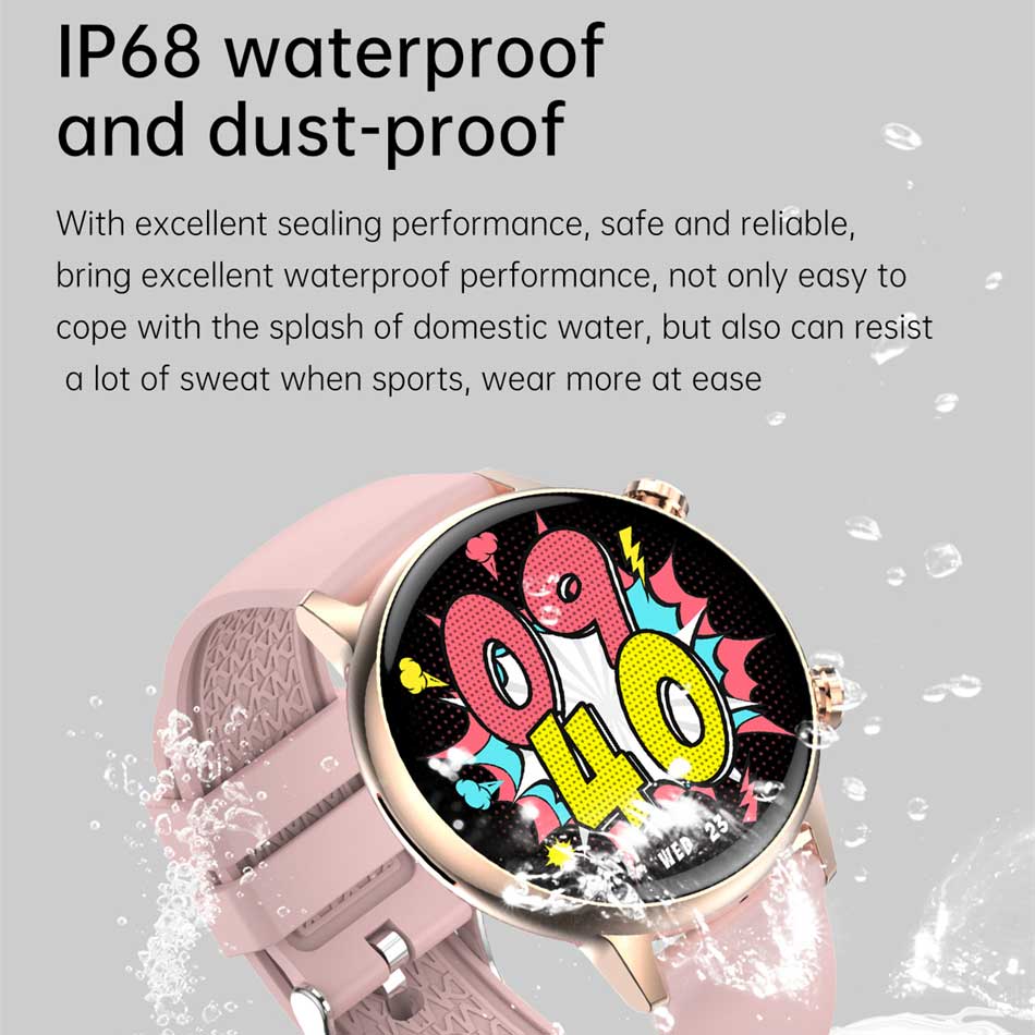 Smart Talk Watch Damen AMOLED Display NFC Steuerung Mass Dail Bluetooth Anruf Smartwatch Herzfrequenz Blutdruck Frauengesundheit