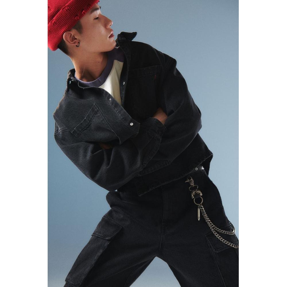 

Джинсовая рубашка свободного кроя HM черная