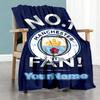 Manchester City 19 Personalized Text Blanket Lightweight Personalized Blanket Warmthful Decor Suitable for Living Room Sofa Livingroom Seaside