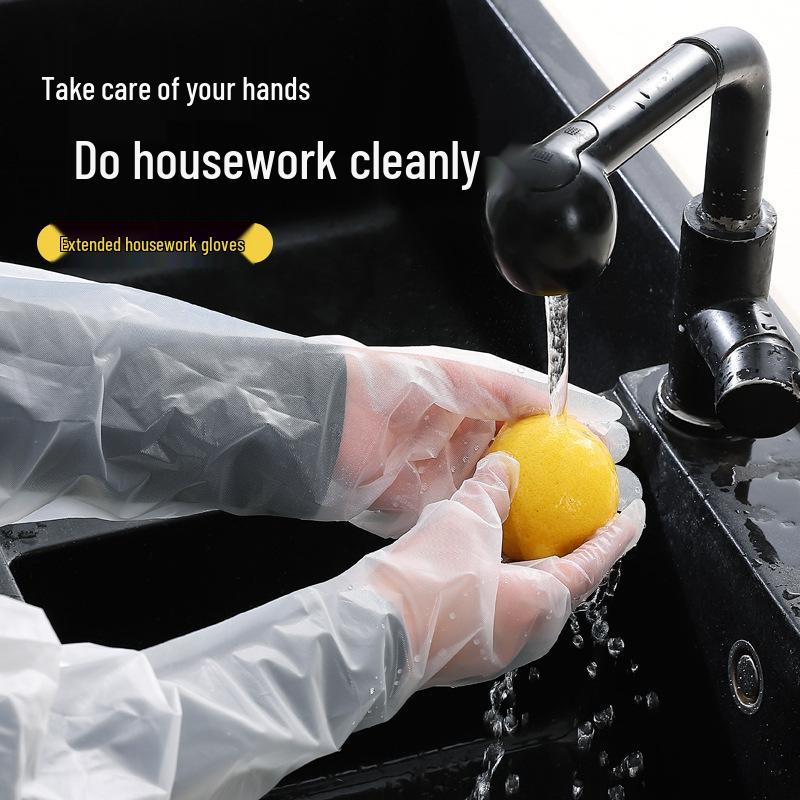 Long Disposable CPE Arm Sleeves Gloves for Kitchen, Cleaning, and Dishwashing