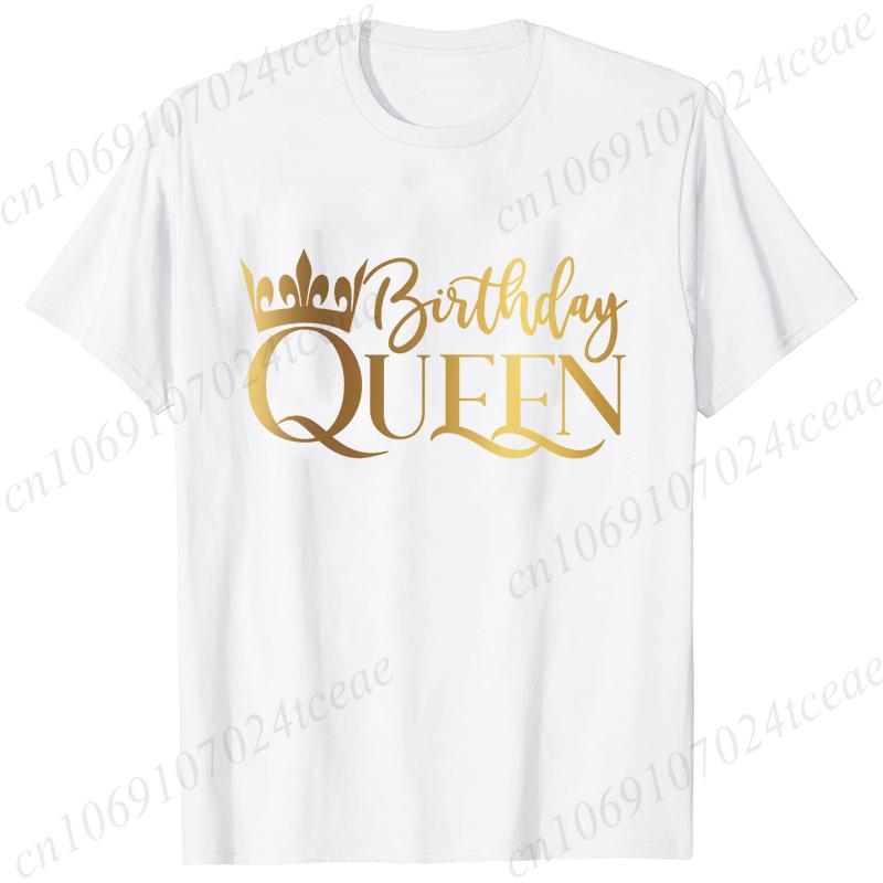 Birthday Squad Queen Tshirt for Women Besties Birthday Party Crew Graphic Yk Tops Short Sleeve Tees FeUnisex Aesthetic Clothing
