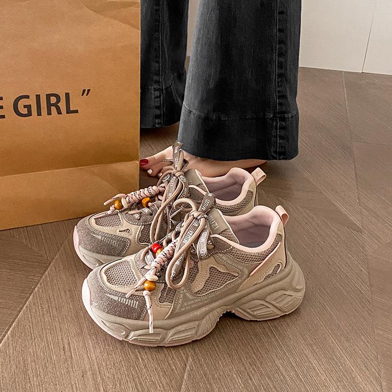 

White Deer same dad shoes women s ins trendy thick-soled heightening shoes 2025 new autumn popular sports and leisure shoes 40