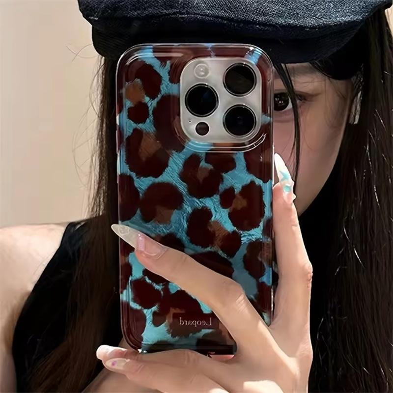 Enkelt Mote Smudge Leopardtrykk Mykt Telefondeksel For iPhone 15 Deksel iPhone 16 Pro Max 14 13 12 11 Deksel