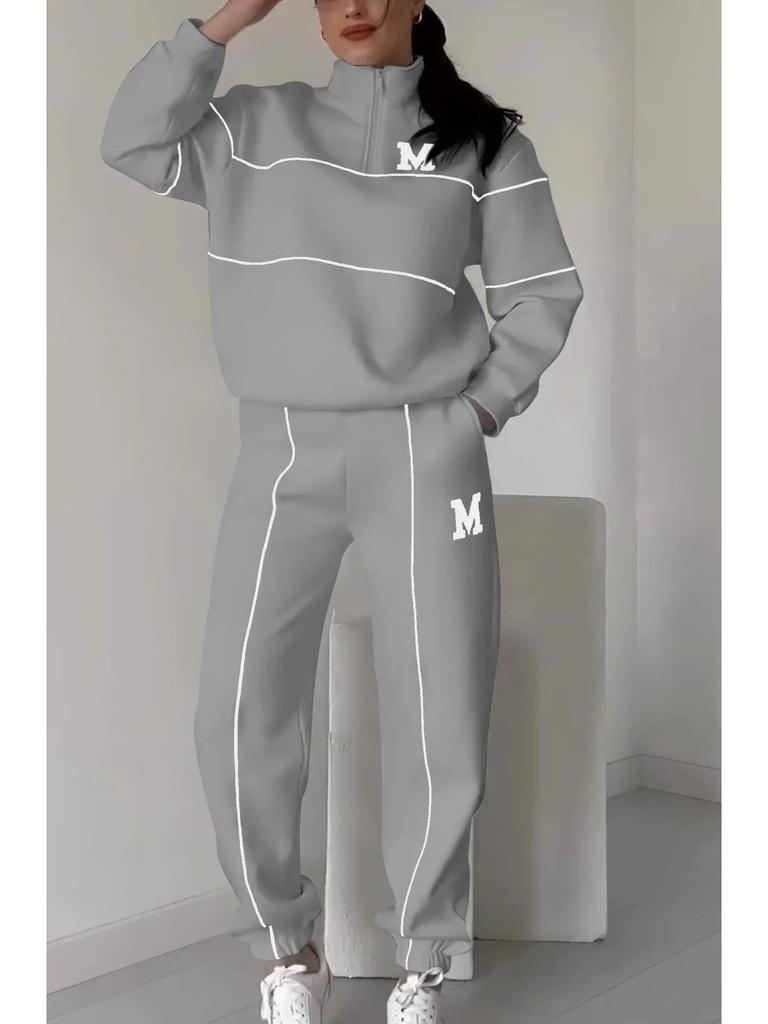 2024 Autumn/Winter Letter Sweatshirt & Long Pants Sport Set