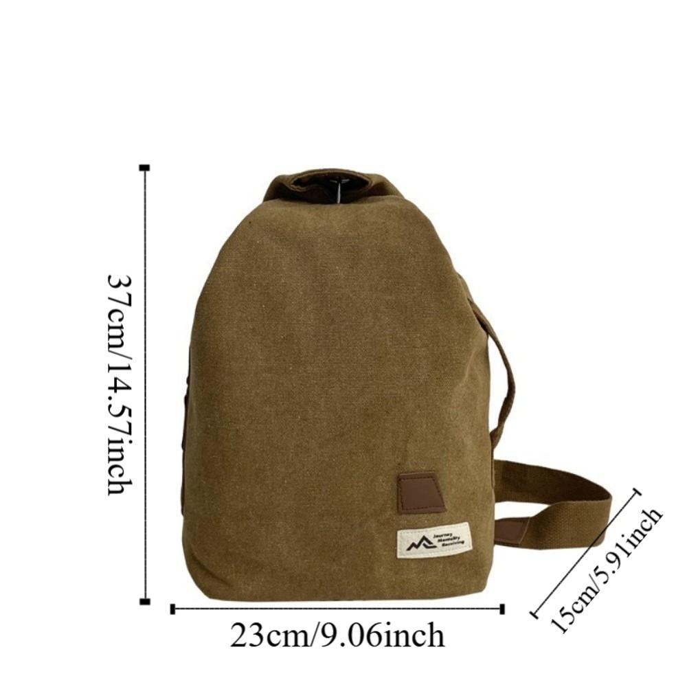Large Capacity Male Crossbody Bag Retro Style Single Shoulder Pouch Canvas Chest Bag  Travel