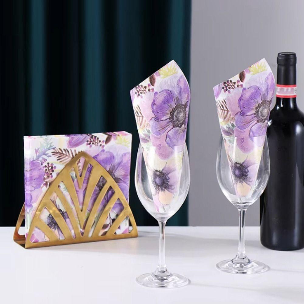 

2PACKS Disposable Flower Printed Dinner Paper Vintage Table Paper Napkins Paper Placemat Picnic Style B