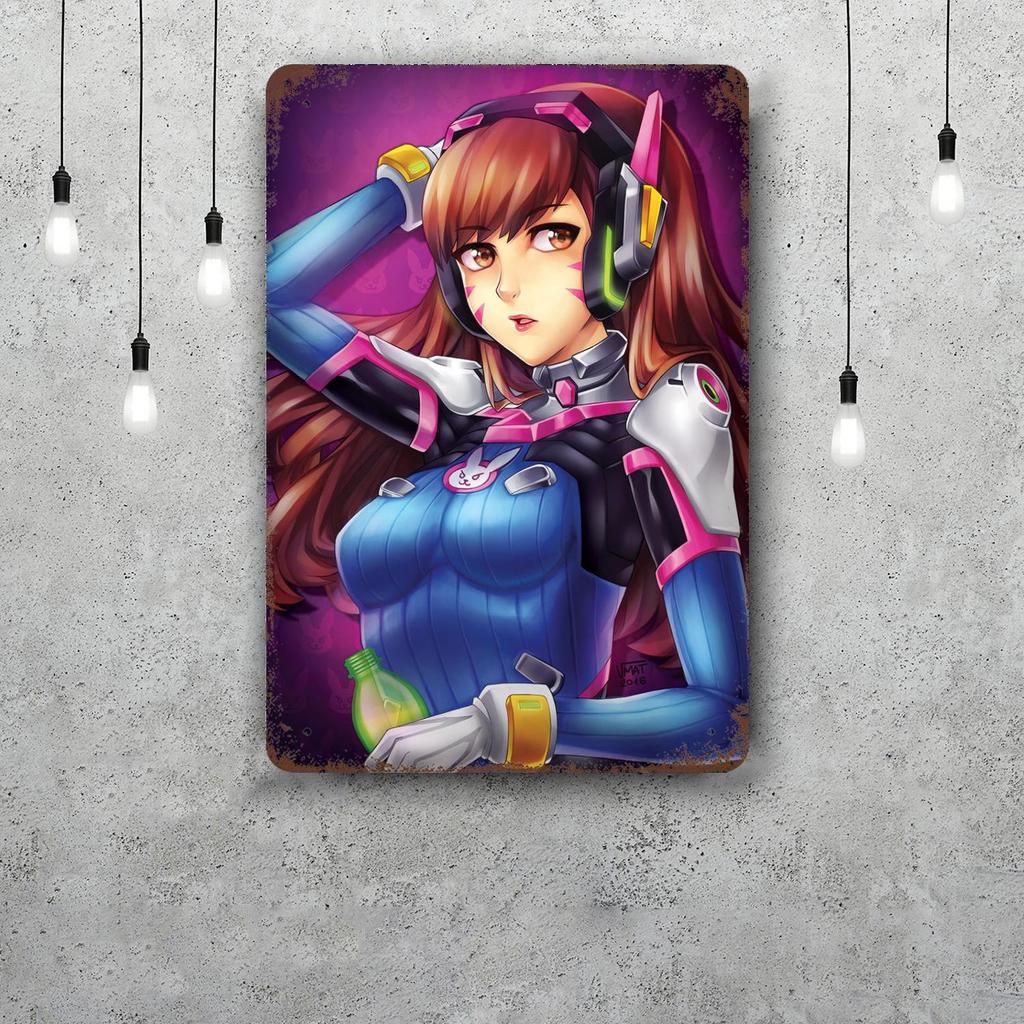 dva overwatch Funny Bar Metal Sign Retro Plaque Vintage Sign Alcohol Drinker Pub Club Man Cave Kitchen Wall Decoration