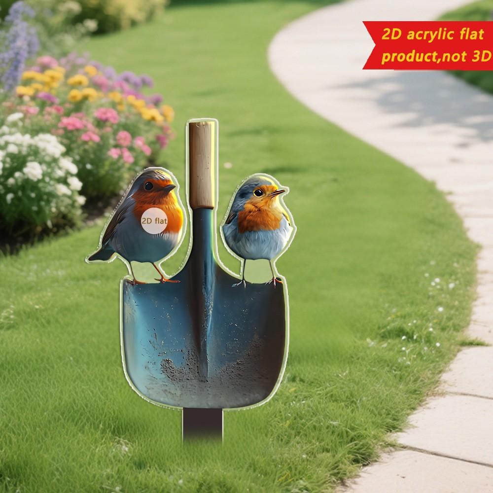 New Frog Duck Turtle Animal 2D Flat Acrylic Courtyard Garden Home Decoration Floor Plug