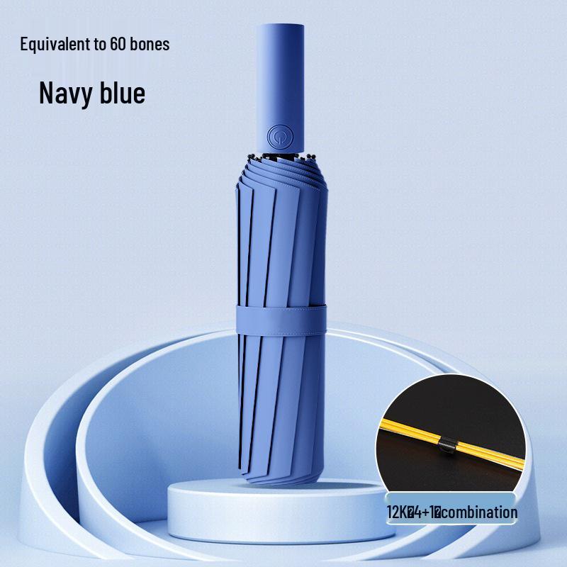 Large Windproof Automatic Folding Umbrella for Men and Women - Reinforced, Dual-Use for Sun and Rain