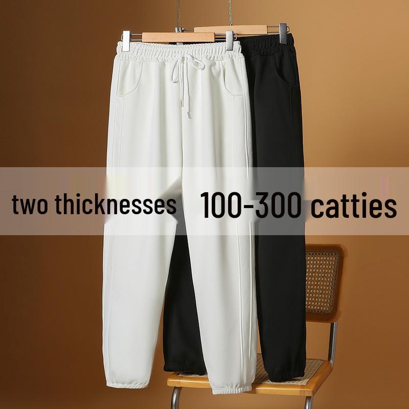 

Women s Plus Size Fleece-Lined Winter Sweatpants, American Style, Cuffed, Loose Fit Harem Pants. 5XL