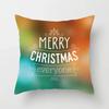 Merry Christmas Santa Elk Print Pattern Cushion Cover Home Living Room Sofa Decoration Square Polyester Pillow