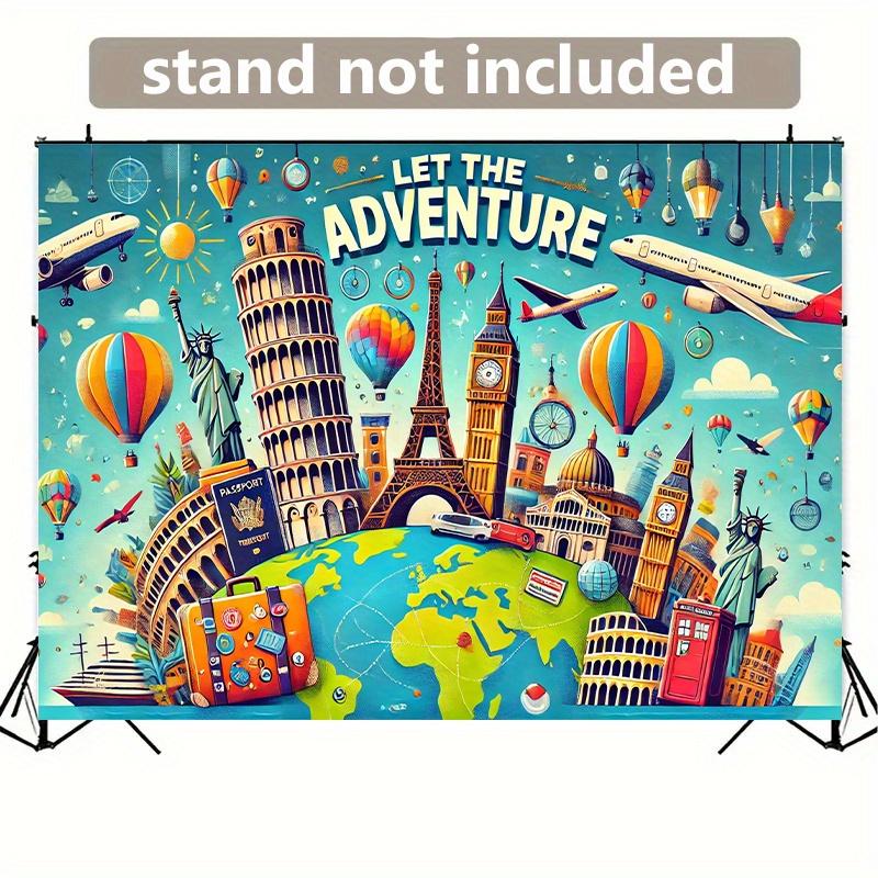 2D flat surface, 1-piece adventure-themed wall decoration banner, suitable for home and office