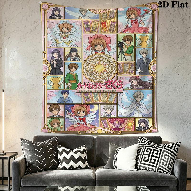Cardcaptor Sakura poster Wall Hanging Printed Fabric Blanket Decorative Tapestries for Bedroom Living Room Home Decor