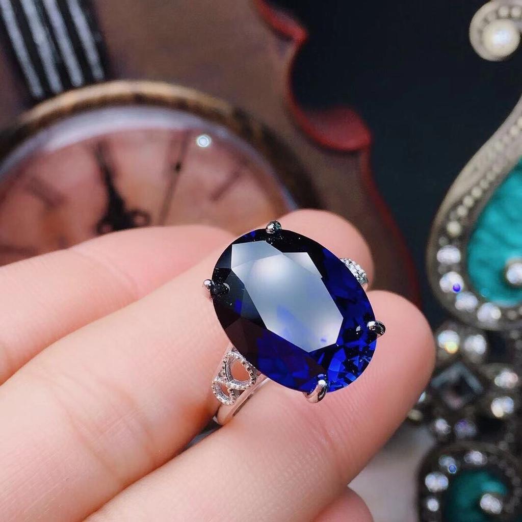 Nuovo Prodotto Hot Selling Anello Aperto Tesoro Colore Zaffiro Spinello Sintetico per Donne Anelli da Vita Braccialetti