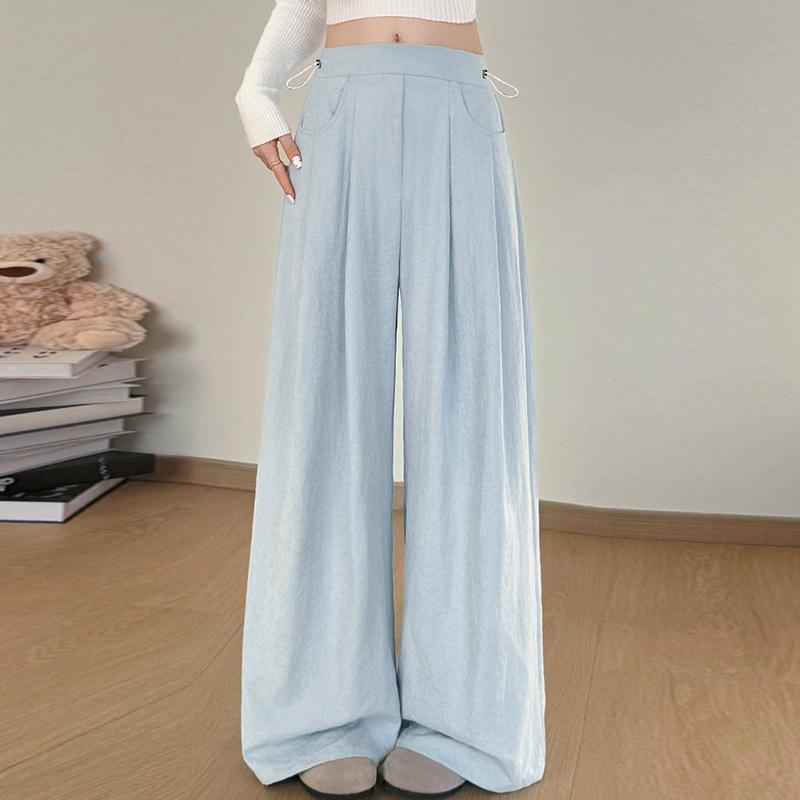 Maternity Wide-Leg Summer Pants - 2026 Style: Casual, Comfortable, Milk Puff Yamamoto Inspired. L