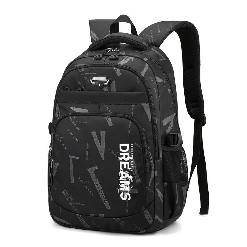 Schooltassen voor Tienerjongens Schooltas voor Leerlingen van de Middelbare School Buitenreizen rugzak Grote Student Laptoprugzak Tiener Boekentas black