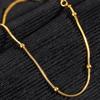 Gold-Tone Titanium Steel Snake Chain Bracelet with Beads - Non-fading, Simple Design for Women.