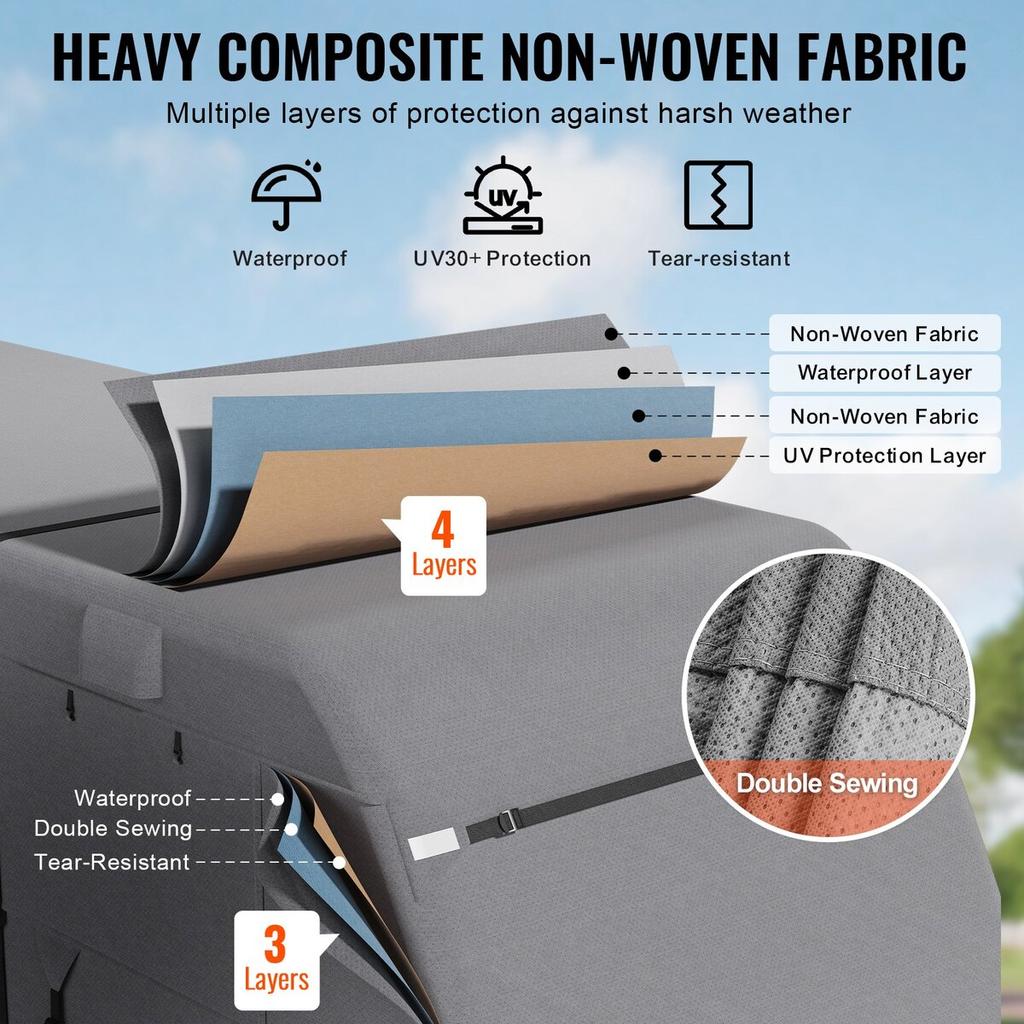 Trailer Travel RV Cover 24-27 Ft Class A Camper Cover Non-Woven Fabric