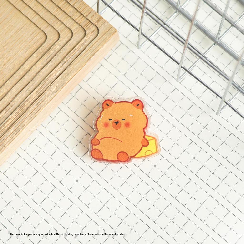 Capybara Acrylic Double-Sided Multifunctional Clip Folder with Sticky Note Holder