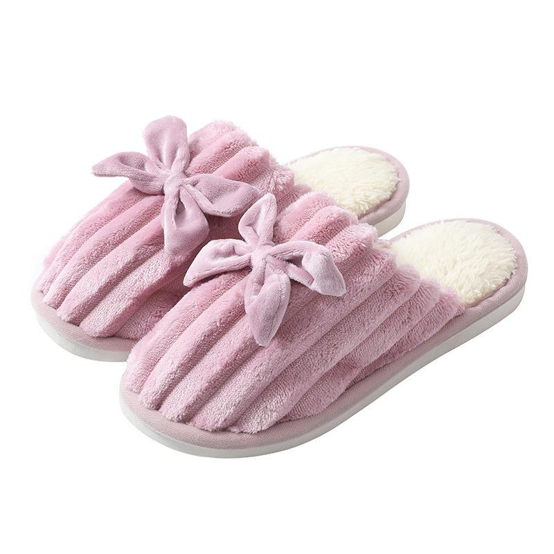 Cotton Mop Female Autumn and Winter Home Indoor Warm Soft Bottom Confinement Hair Slippers Floor Non-slip Thick Bottom Couple Hair Slippers Male