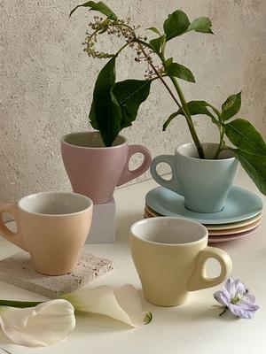 Elegant Table Chloris Coffee Cup Set 4 Colors Newlywed Home Cafe Housewarming Gift