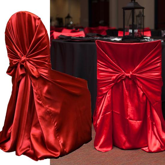 Chair Cover Dust-proof Removable Satin Skirted Back Self-tie Chair Cover Protector Event Party Supplies