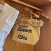 Large Capacity Bag Canvas Tote Bag Embroidered Letter Tote Bag Handbag Women's Bag Woven Beach Bag Shoulder Bag