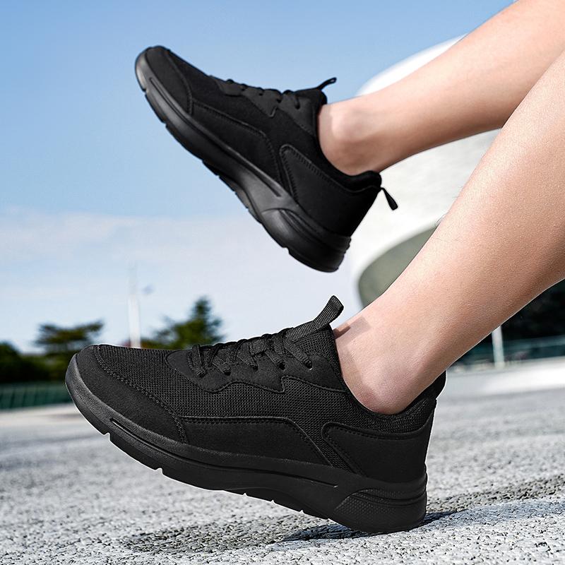 New Solid Color Minimalist Men Sports Shoes Autumn Elastic Ultra Light Running Shoes Wear Resistant Travel Outdoor Walking Shoes