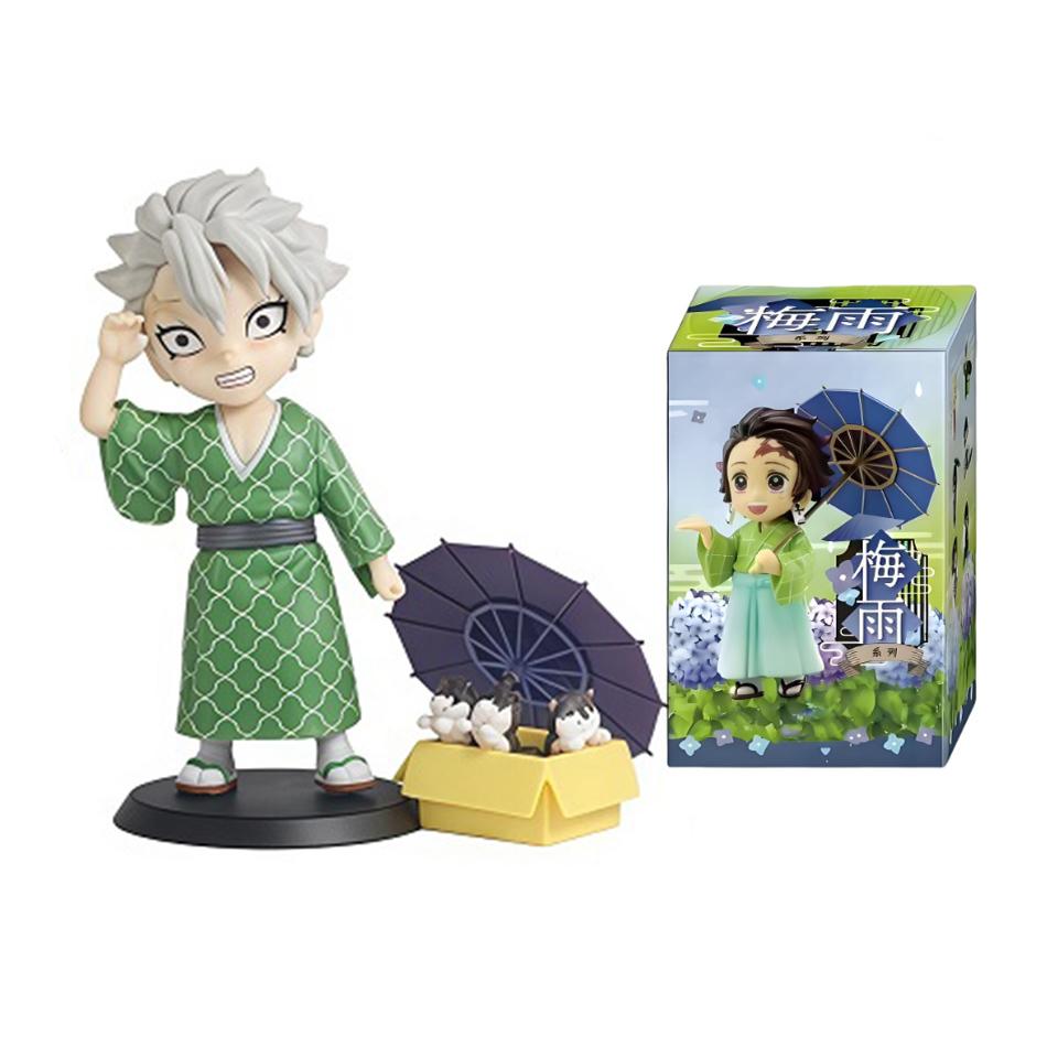 Demon Slayer blind box Plum Rain Series anime figure Tanjiro Kamado Nezuko Action Model Pvc Desktop Ornament Collection Toy Gift