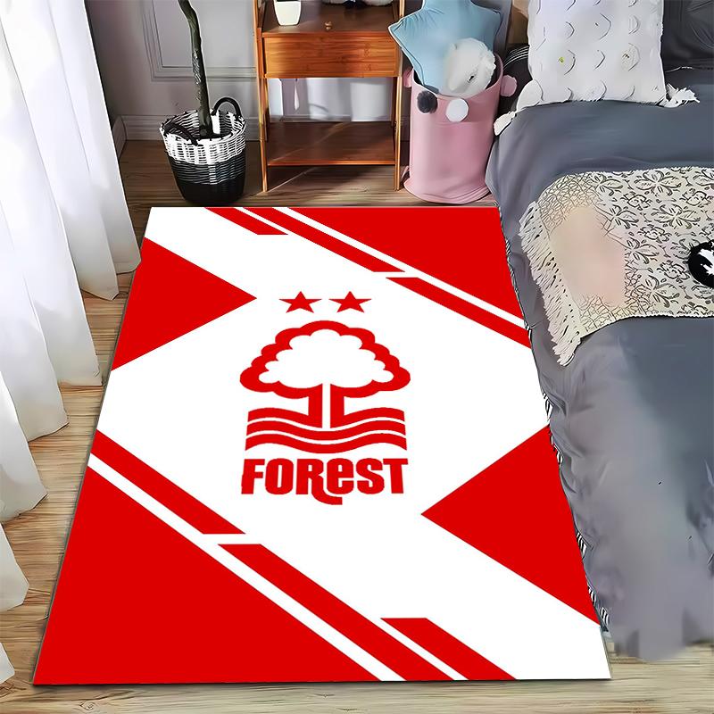 "Red and White Forest Logo Carpet with Modern Design, Home Decor" Suitable for use as an anti-slip for living room bedroom sofas