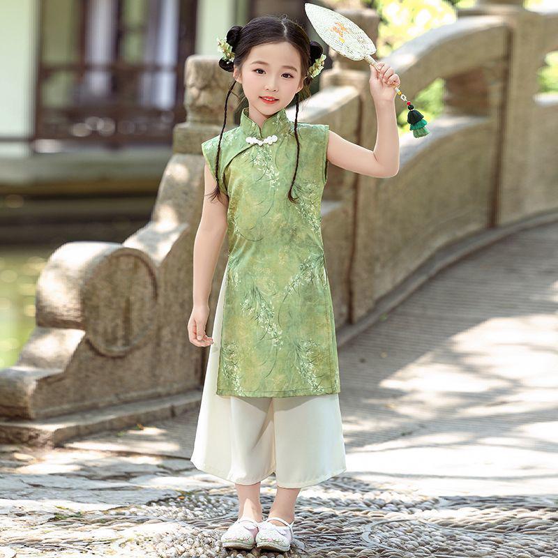 Kids' Tang Suit Hanfu Costume Set - Boys & Girls Ancient Spring/Autumn Style