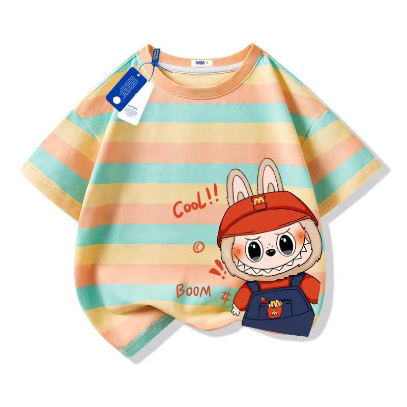 LABUBU Child Casual 3D Print Cartoon Anime Kids T-Shirt Summer Short Sleeve Tee Girl Boy T-Shirt Tops