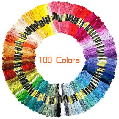 Filo da Ricamo a 100 Colori per Punto Croce Fai da Te e Tessitura