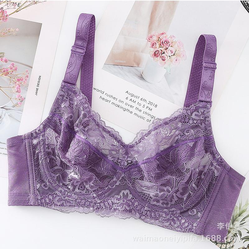 Full Size Thin Underwire Bra for Large Breasts No Cotton Thin Lace Underwear
