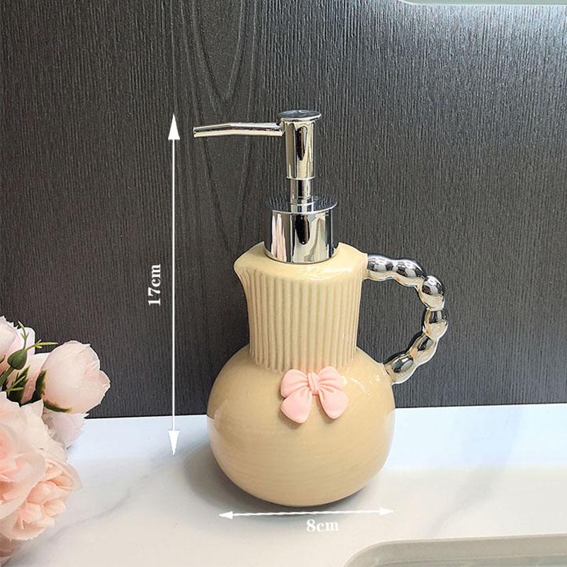 

Креативный чайник в форме керамической бутылки для эмульсии с ручкой, дозатор мыла, принадлежности для ванной комнаты, керамическая бутылка, украшения для ванной комнаты
