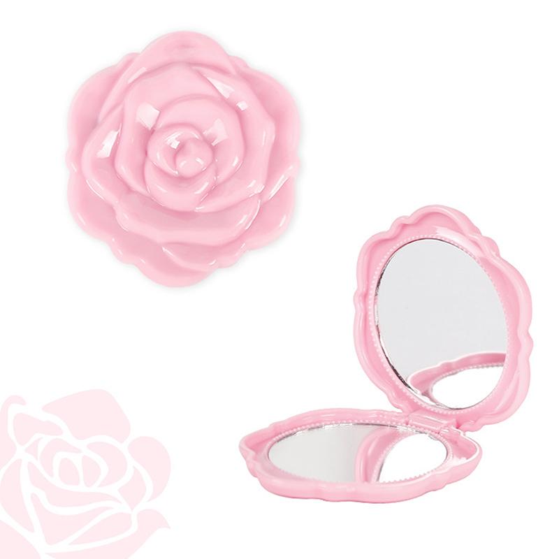 1Pcs Portable Retro Rose Flower Mini Mirror Small Pocket Makeup Mirror Double Sided Hand Mirrors Compact Cosmetic Beauty Tool