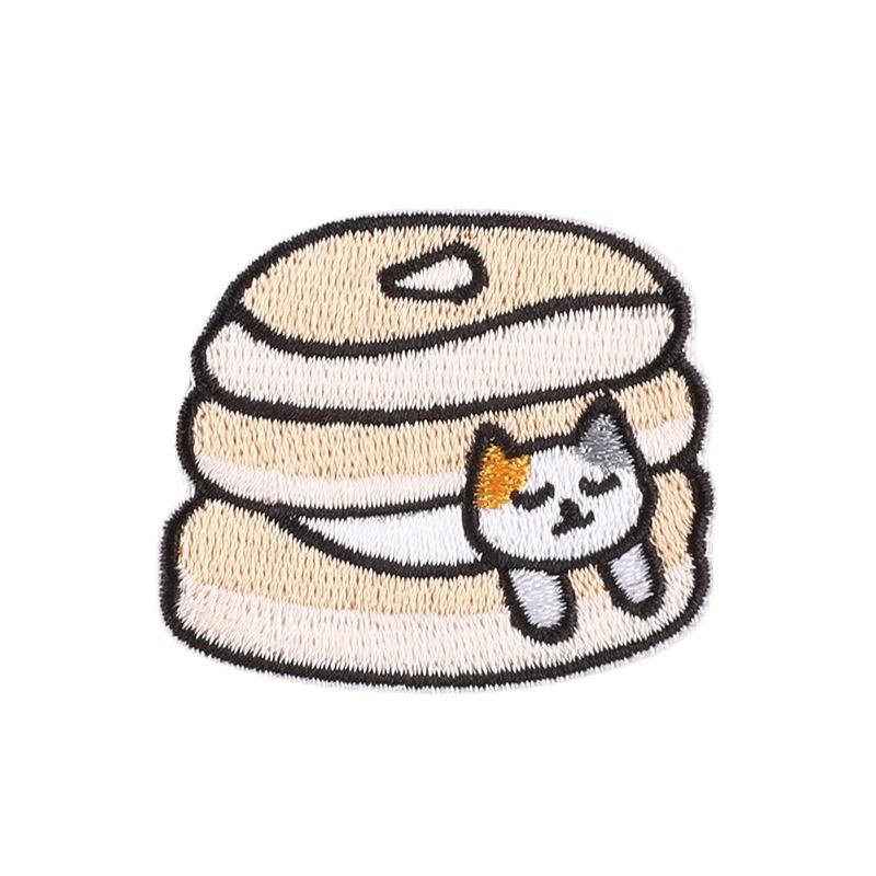 Original Embroidery Sticker Embroidery Label Clothing Accessories Cartoon Cat Animal Badge DIY Patch Cloth Sticker
