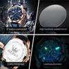 OLEVS Big Dial Roman Scale Quartz Watch For Men Waterproof Luminous Men's Hand Clock Moon Phase Original Fashion Man Watch